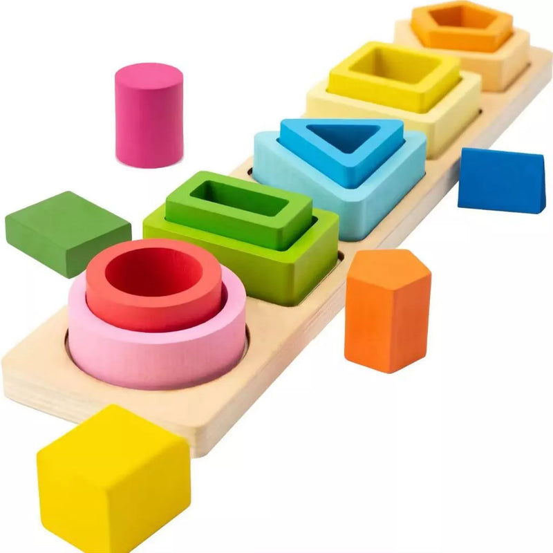 Brinquedos Educativos de Montessori Formas Geométricas De Encaixe Colorido